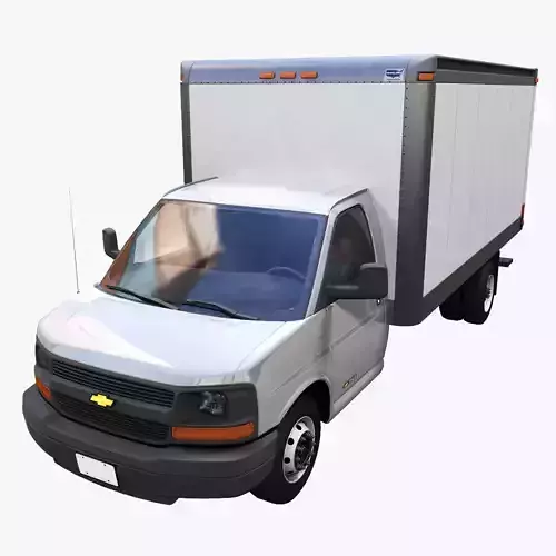 Express box truck Low-poly 3D model