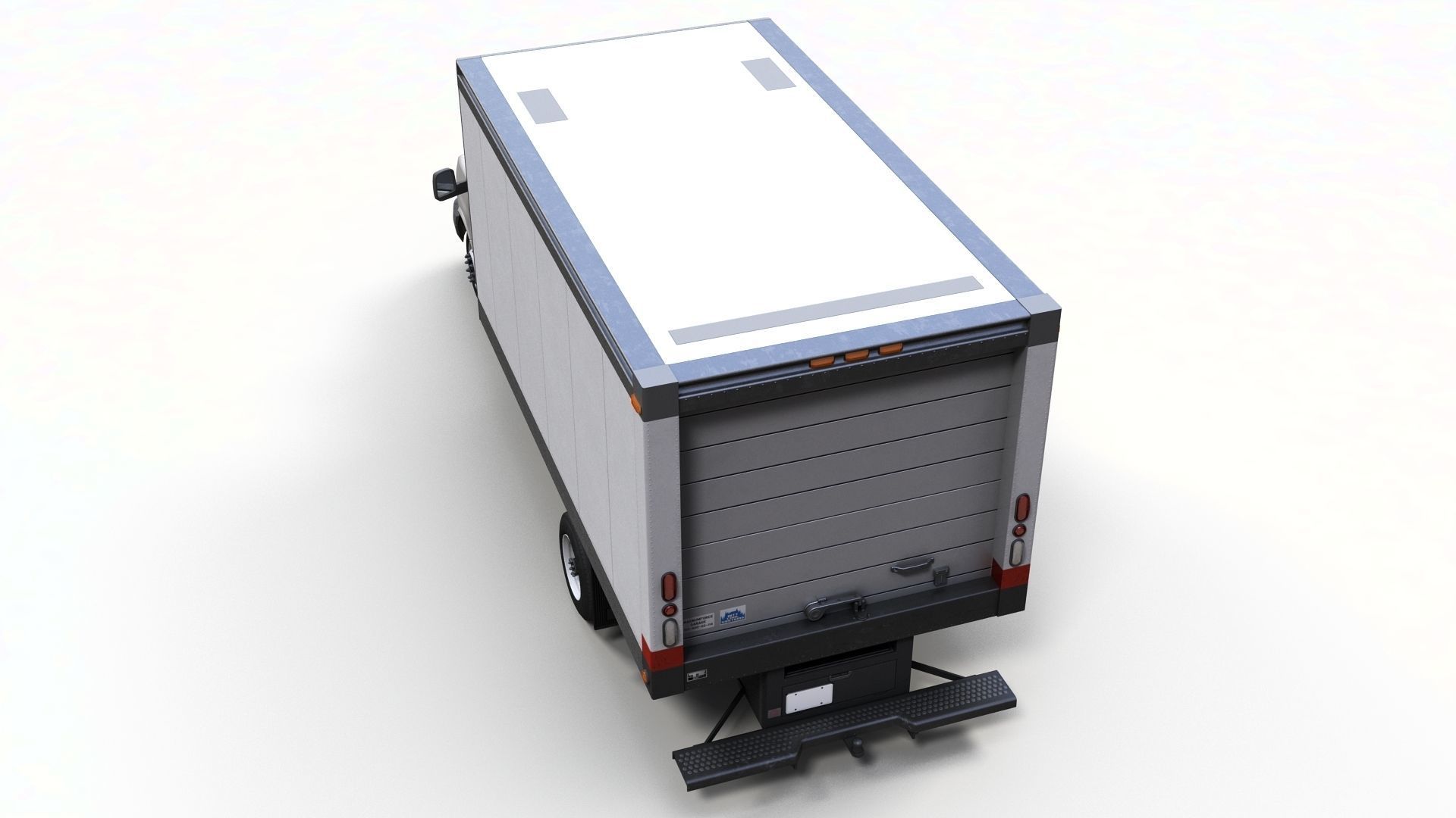 Express box truck Low-poly 3D model_8