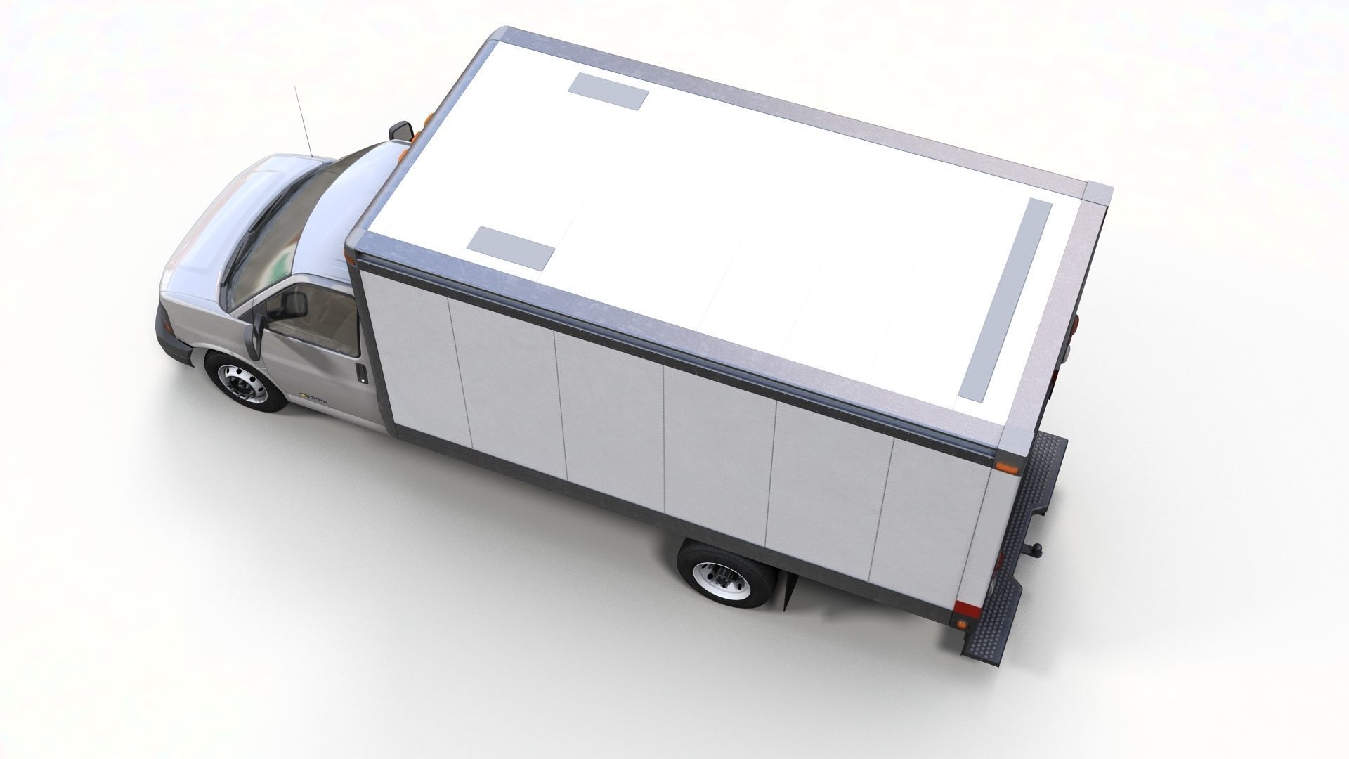 Express box truck Low-poly 3D model_6