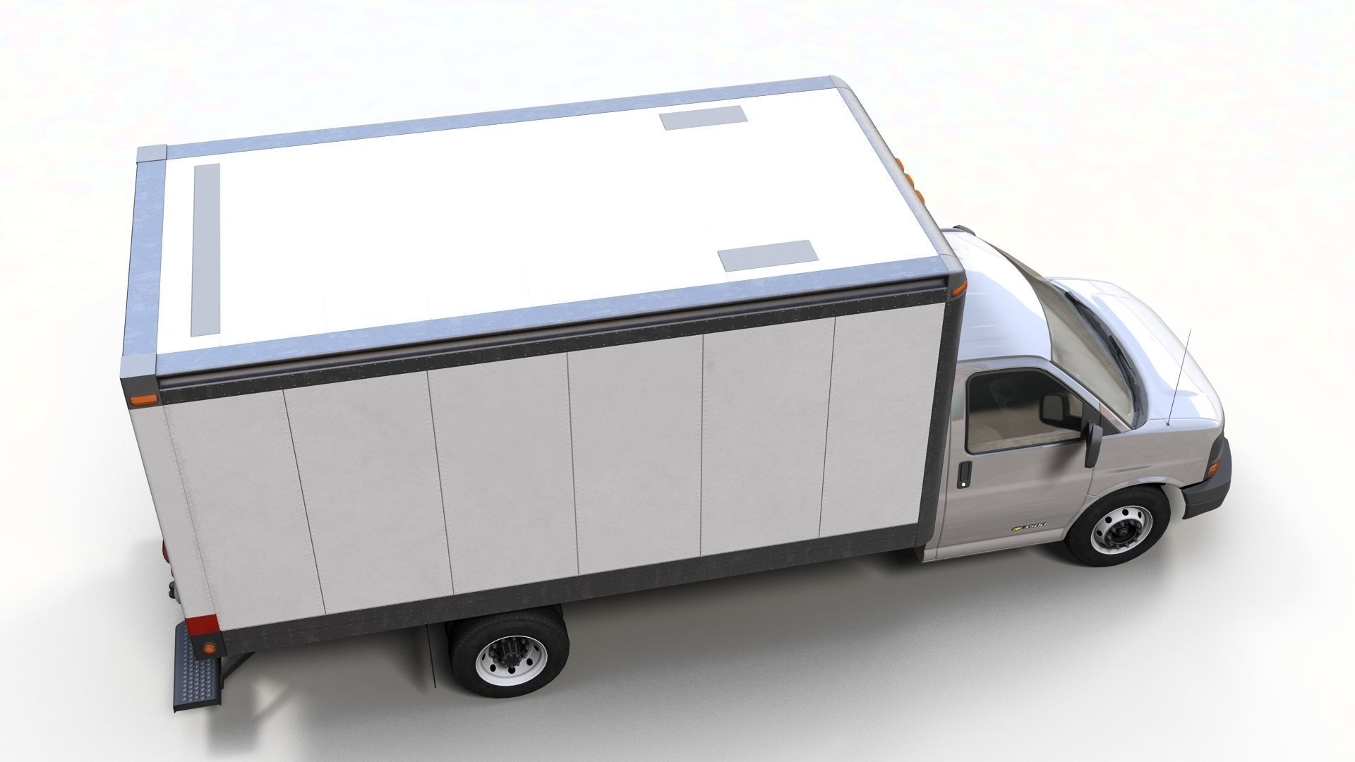 Express box truck Low-poly 3D model_4