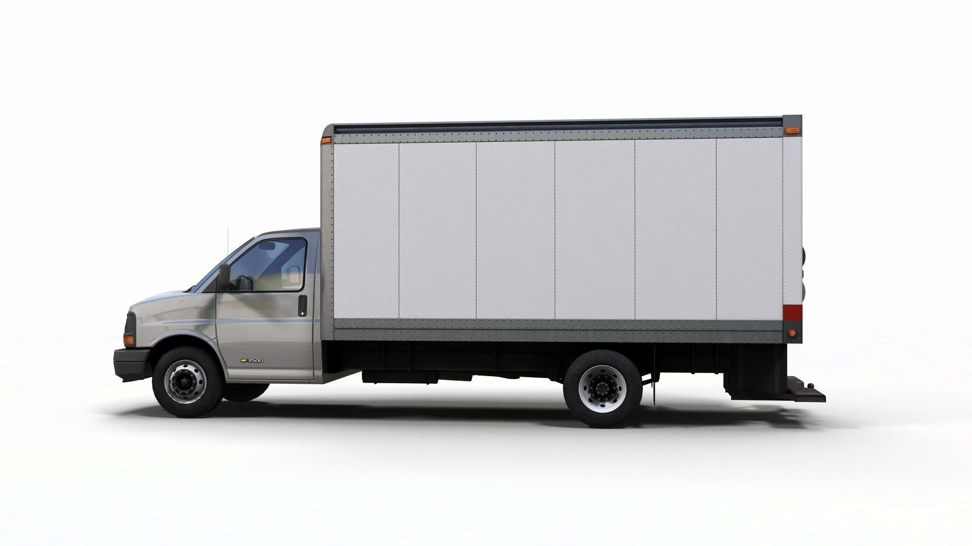 Express box truck Low-poly 3D model_5