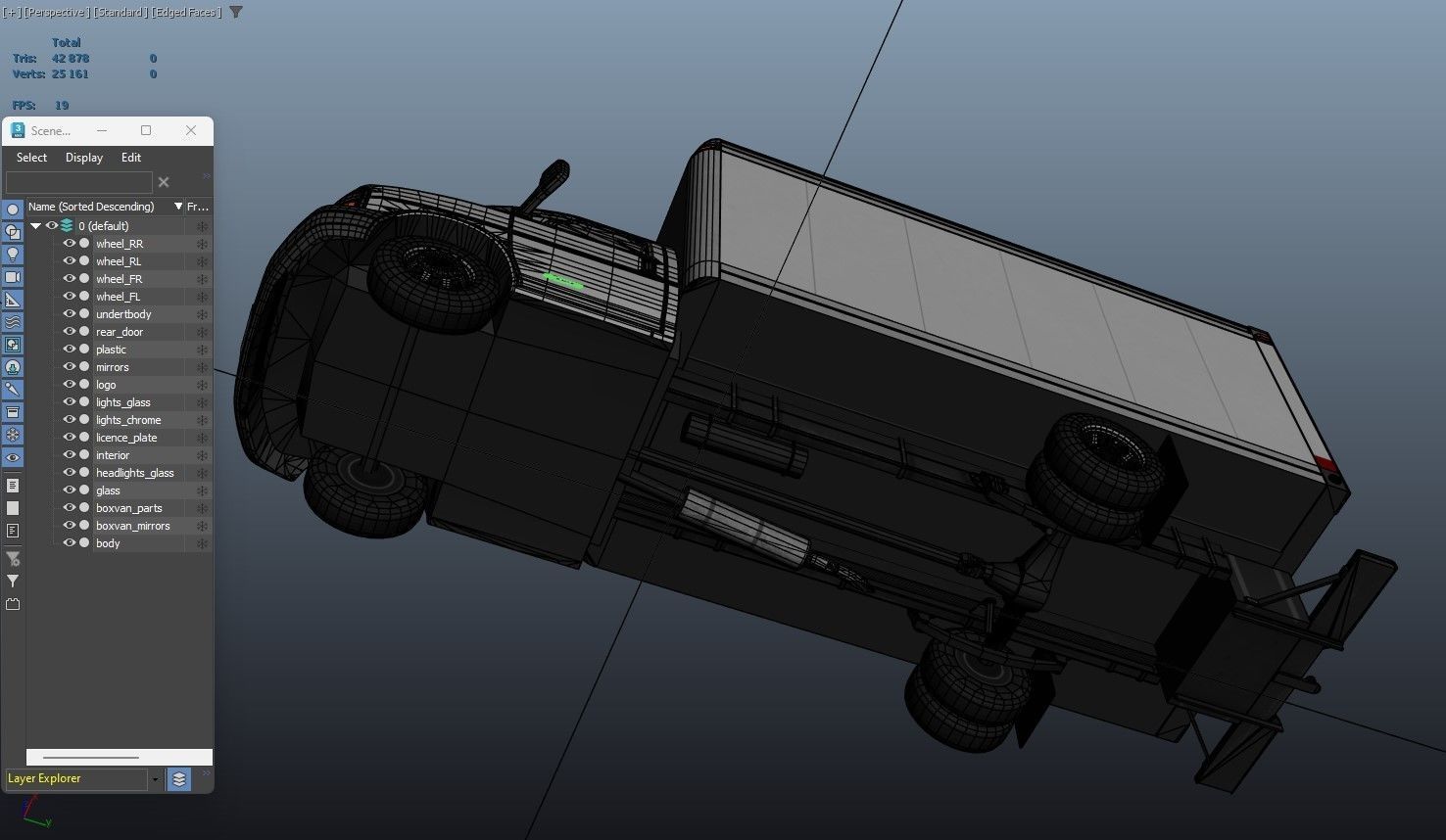 Express box truck Low-poly 3D model_20