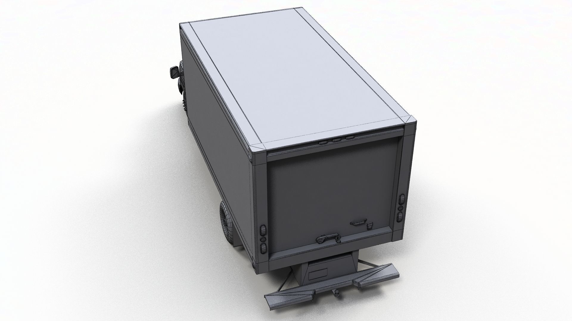 Express box truck Low-poly 3D model_15