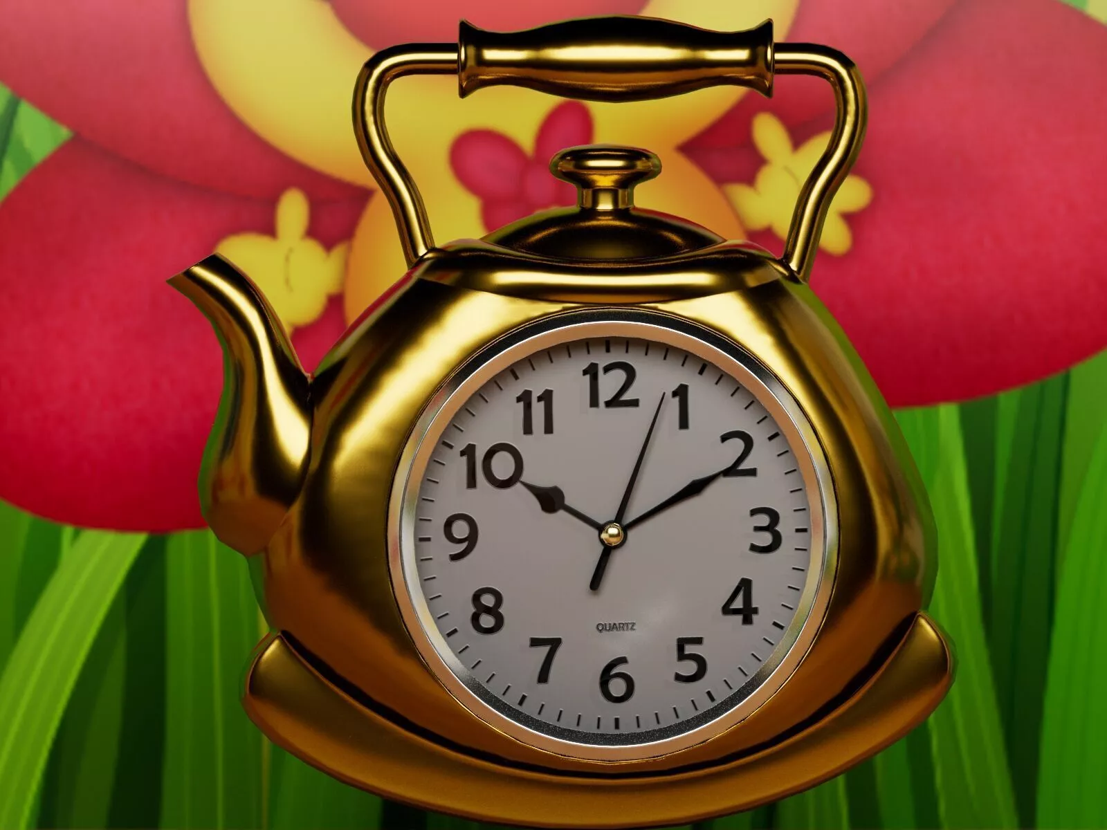 Wall clock stylized as a teapot Free 3D model