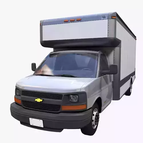 Express  box van Low-poly 3D model