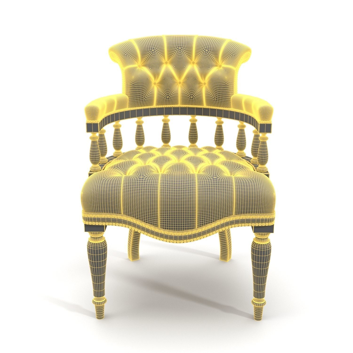 Captains Desk Chair Gamay PBR 3D model_5