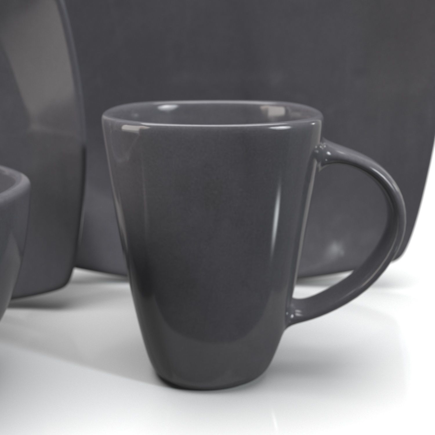 Gibson Soho Lounge Square Reactive Glaze Dinnerware Set PBR 3D model_3