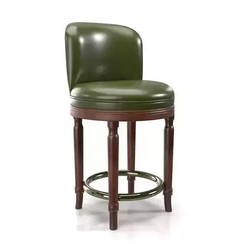 Green Leather Bar Stool PBR