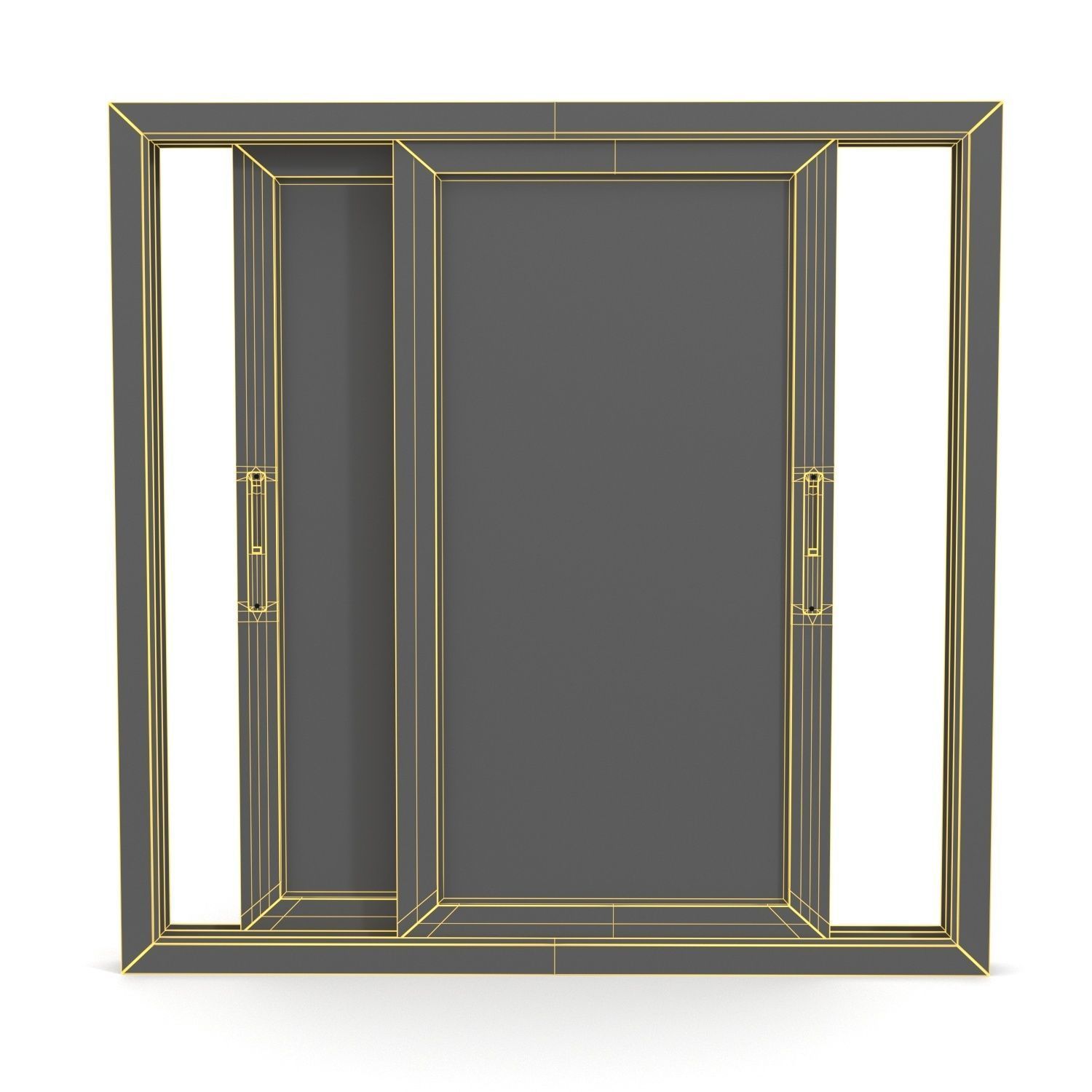 Horizontal Sliding Windows PBR 3D model_5