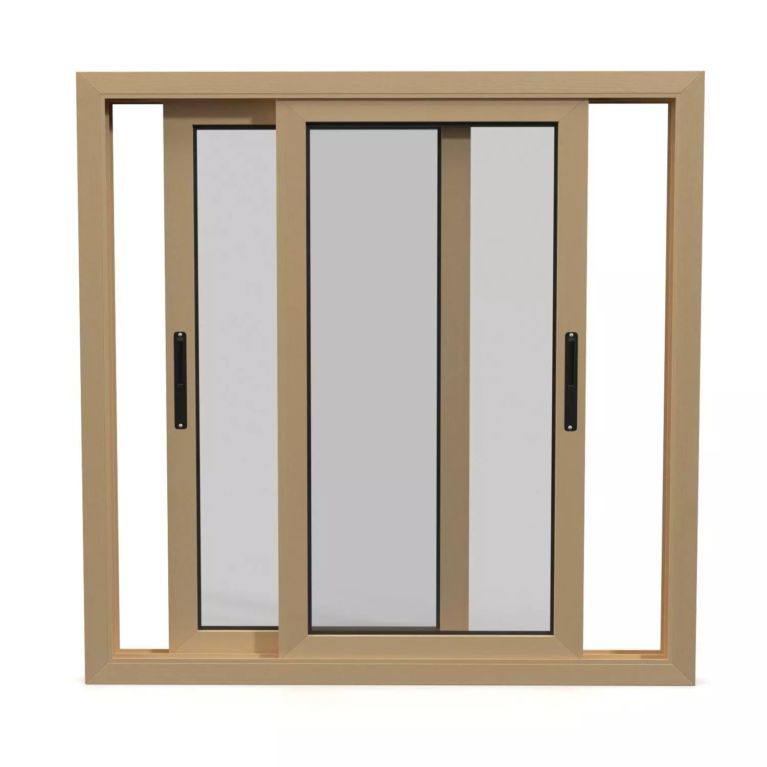 Horizontal Sliding Windows PBR 3D model_0