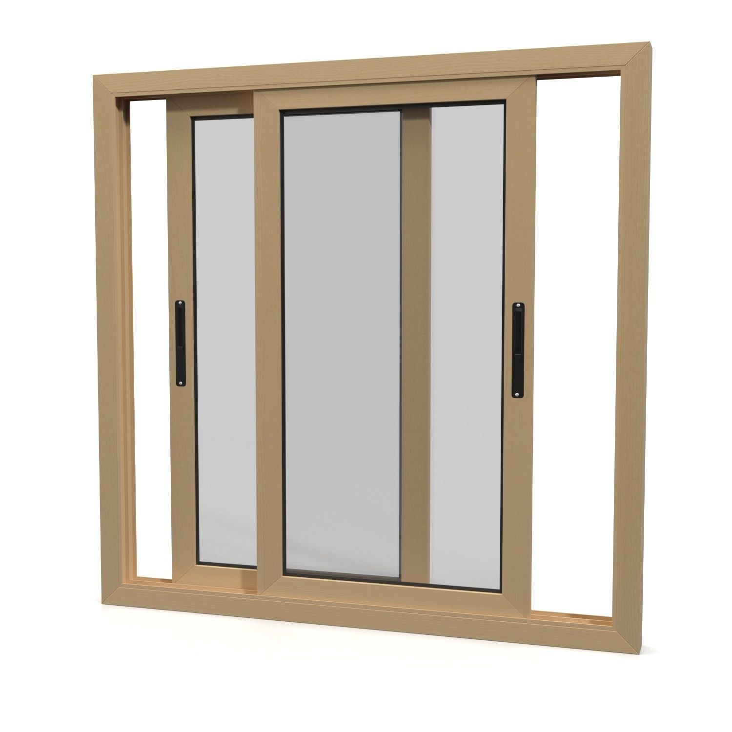 Horizontal Sliding Windows PBR 3D model_4