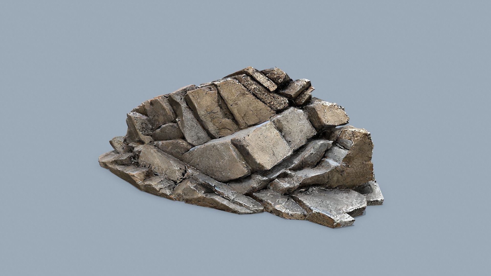 desert rocks Low-poly 3D model_2