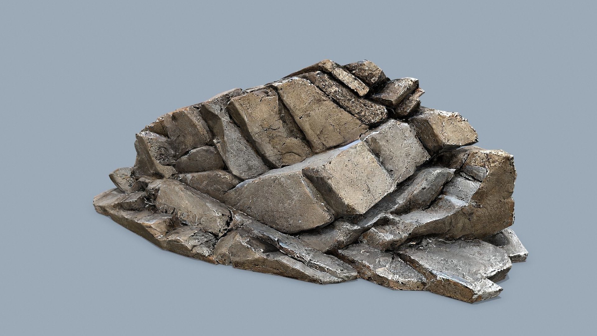 desert rocks Low-poly 3D model_1