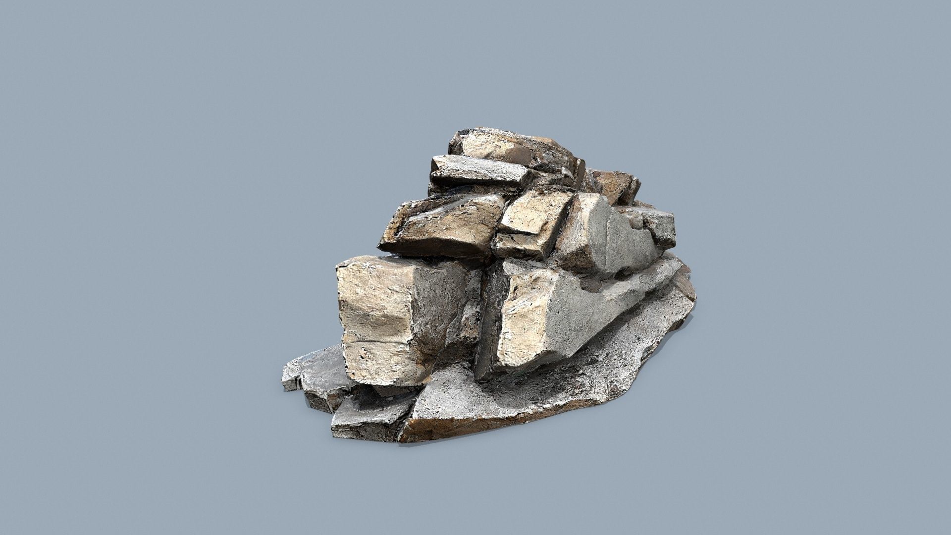 desert rocks Low-poly 3D model_9