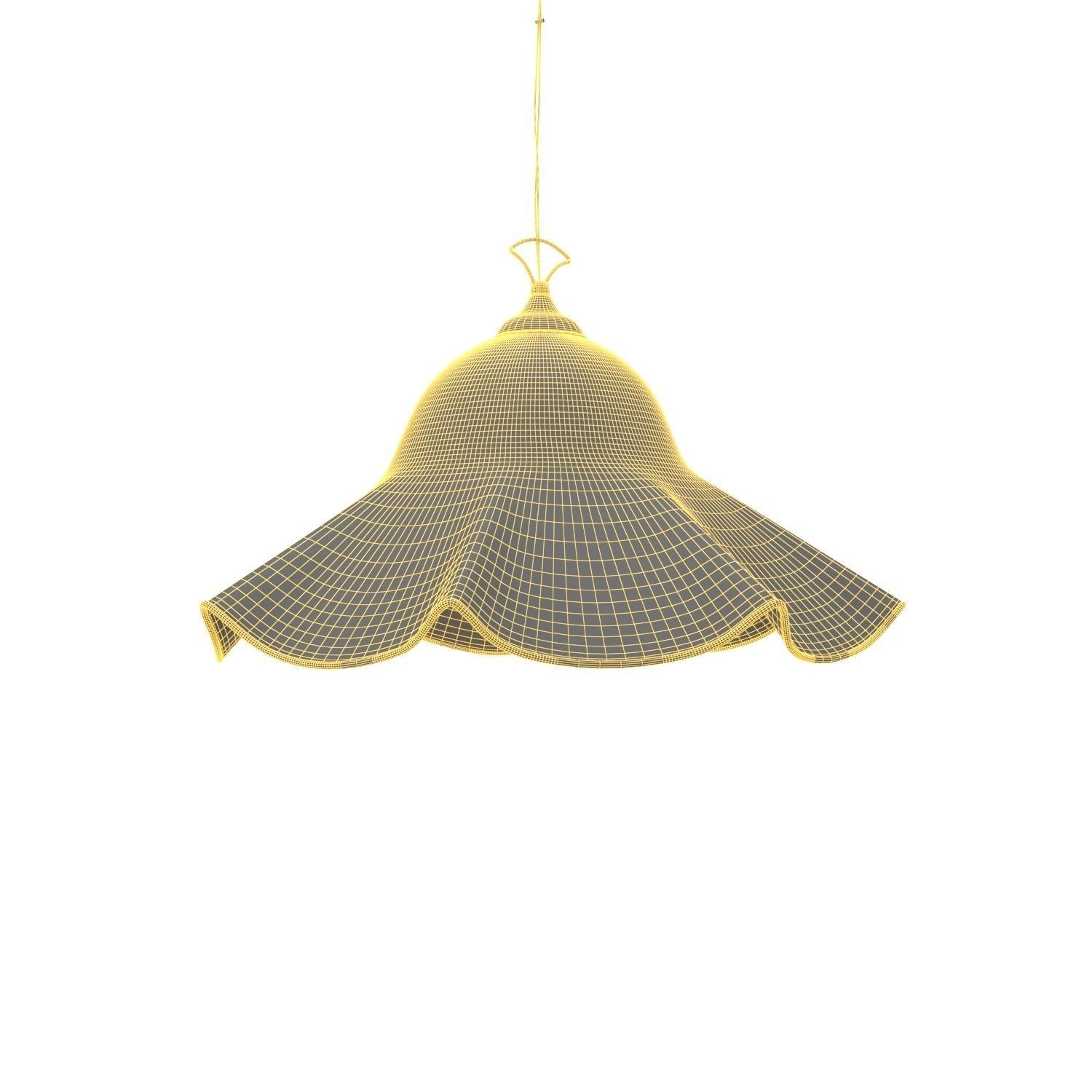 Italian Chandelier Handkerchief Murano Glass Incamiciato PBR 3D model_5
