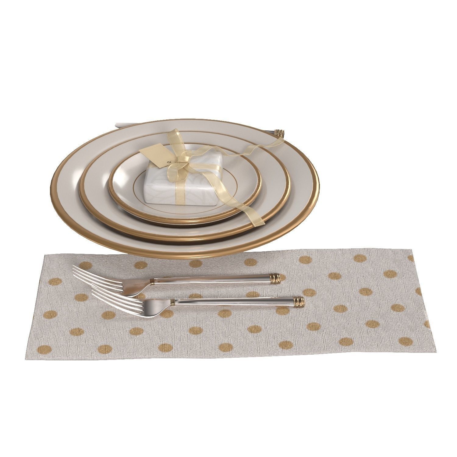 Lenox Eternal 5 Piece Place Setting PBR 3D model_1