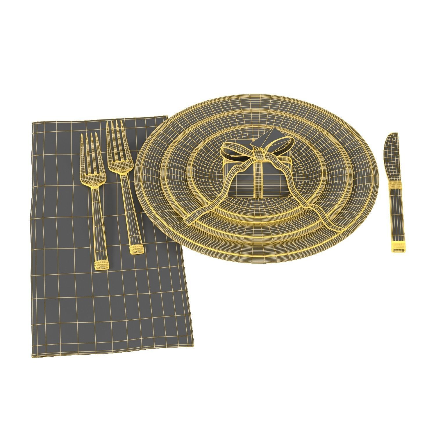 Lenox Eternal 5 Piece Place Setting PBR 3D model_5