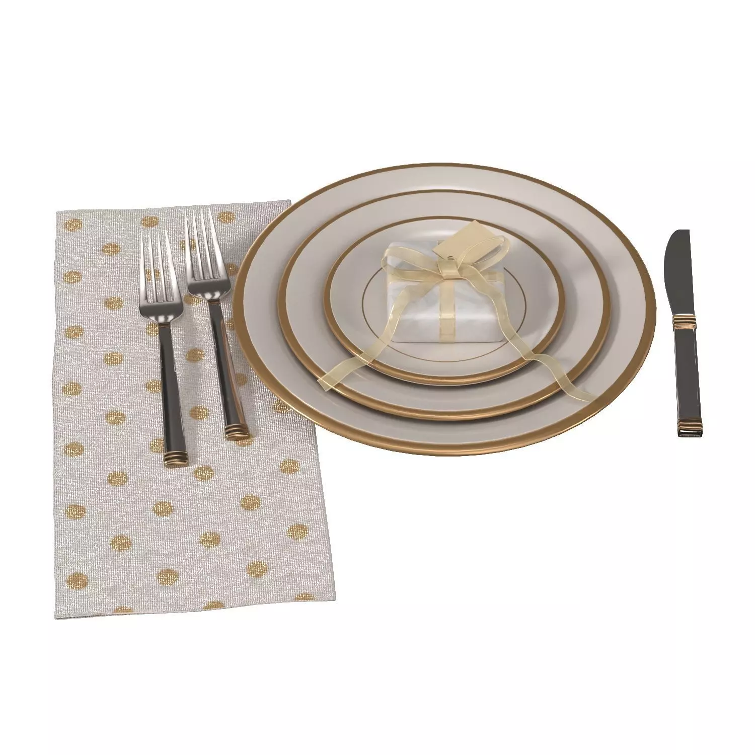 Lenox Eternal 5 Piece Place Setting PBR 3D model_0