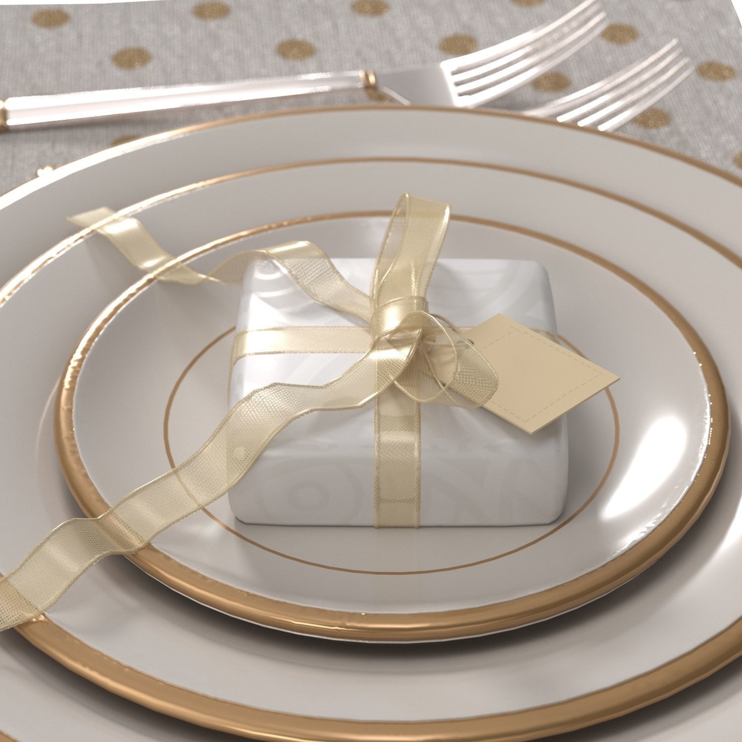 Lenox Eternal 5 Piece Place Setting PBR 3D model_3