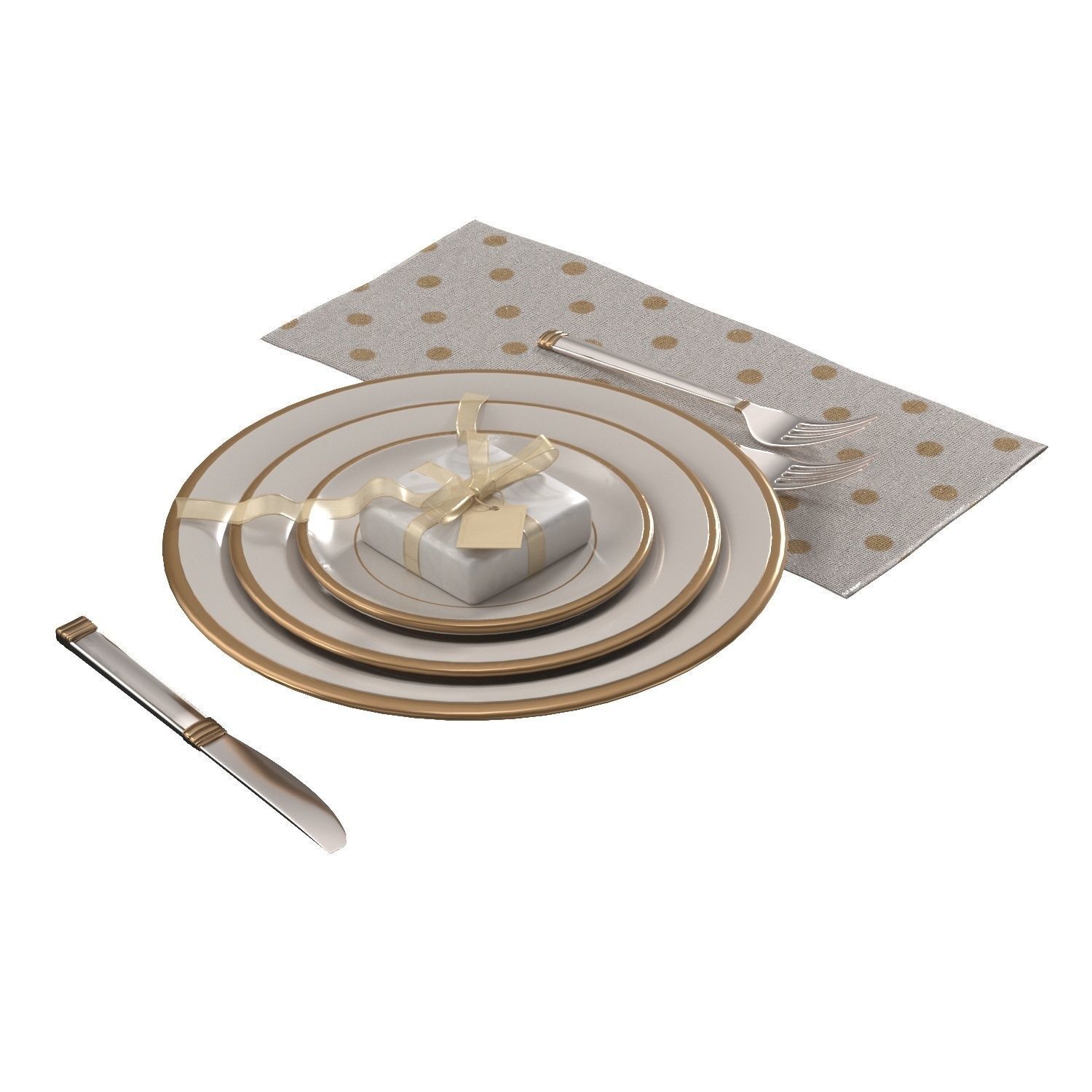 Lenox Eternal 5 Piece Place Setting PBR 3D model_2
