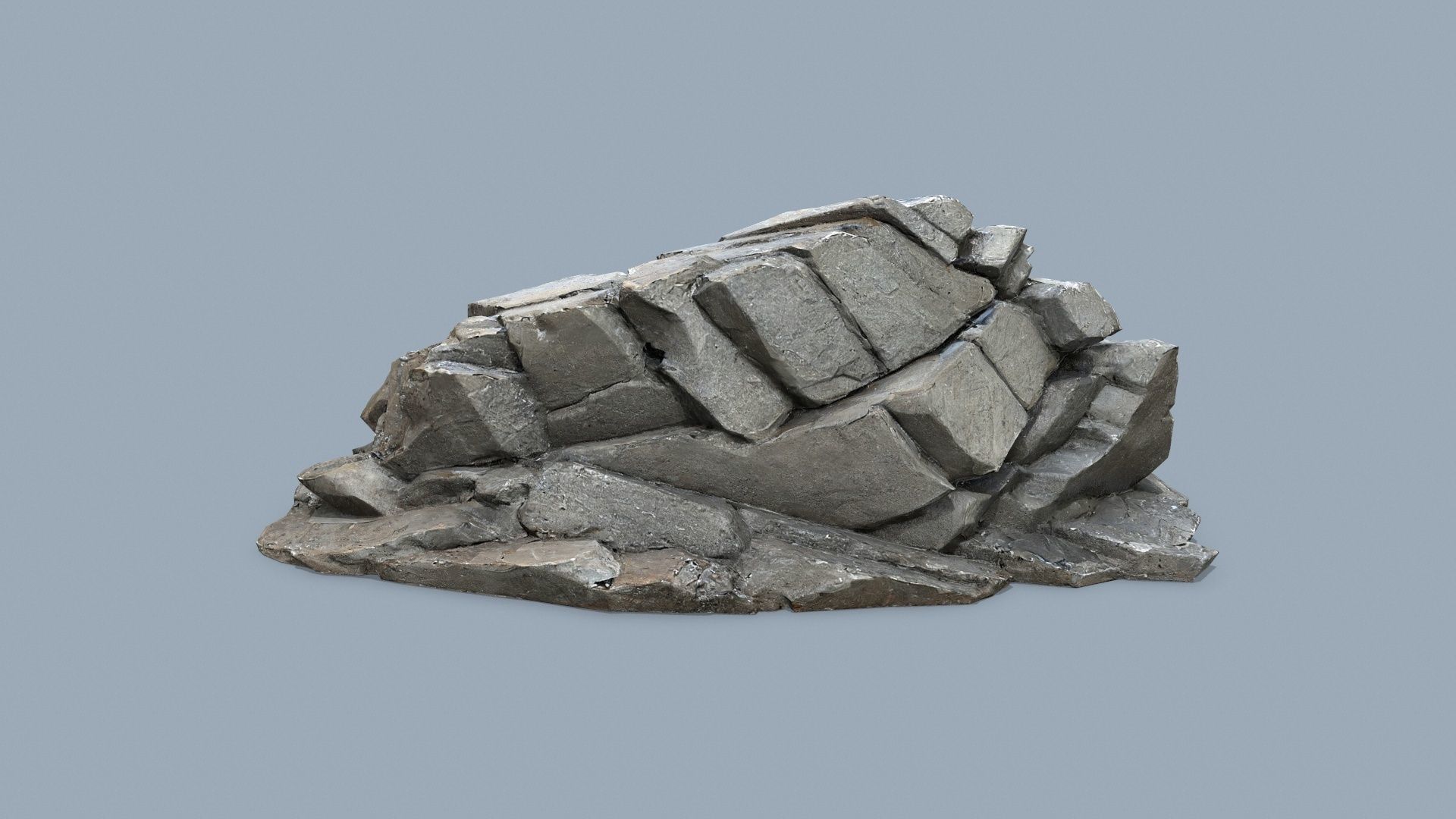 cliff rocks   Low-poly 3D model_3
