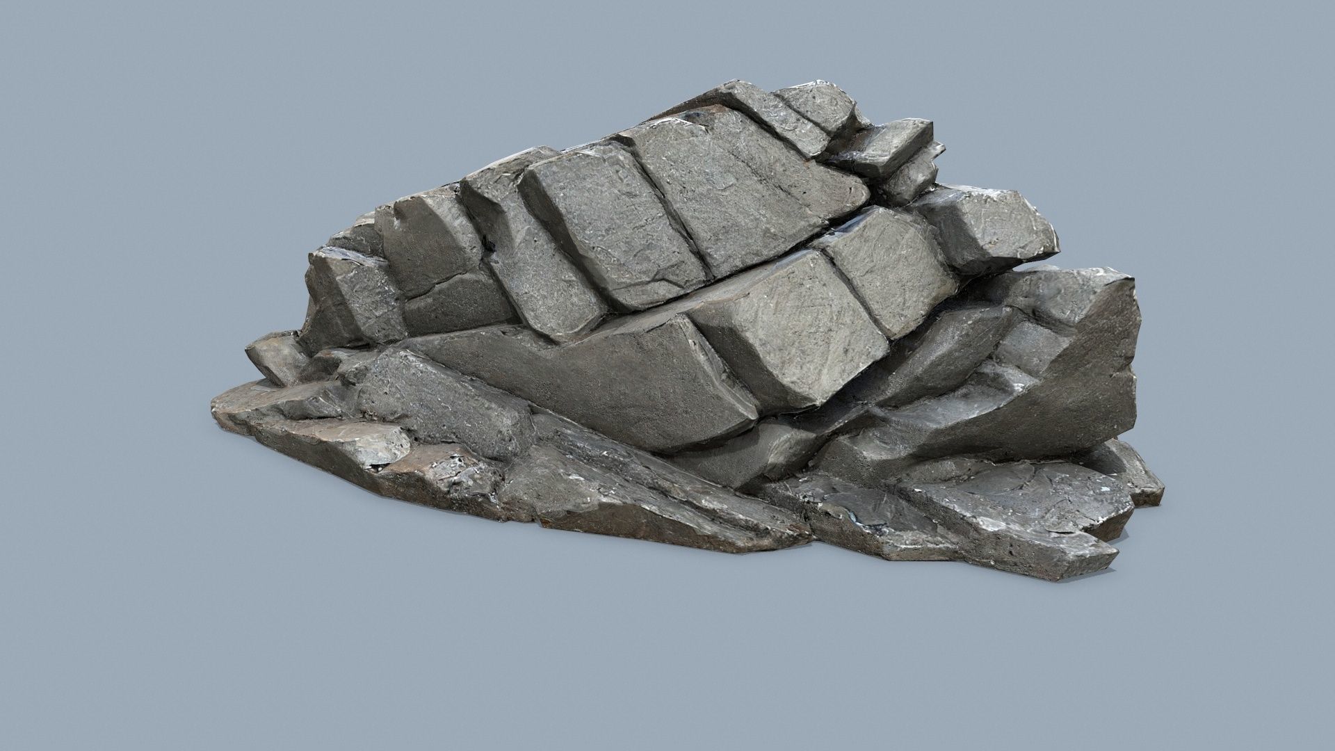 cliff rocks   Low-poly 3D model_1