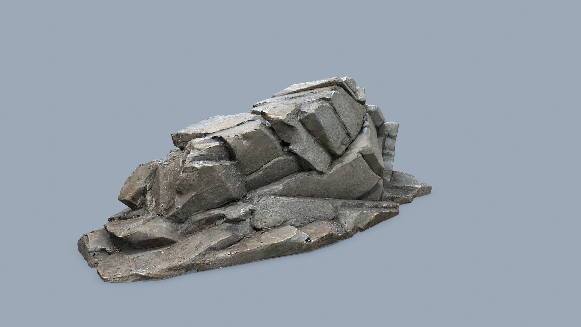 cliff rocks   Low-poly 3D model_4