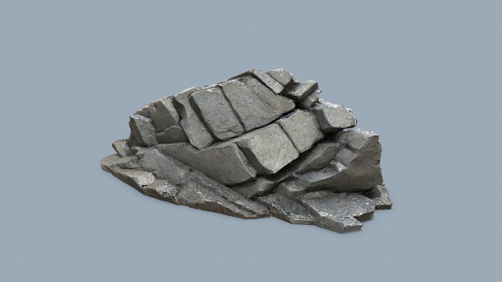 cliff rocks   Low-poly 3D model_2