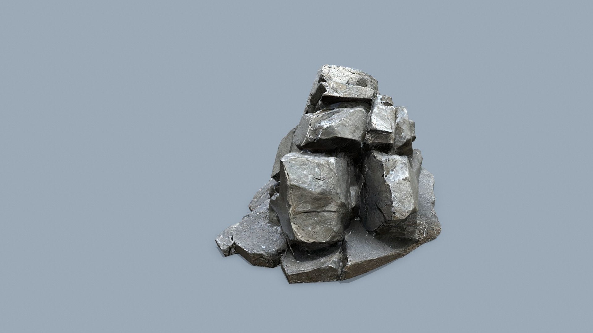 cliff rocks   Low-poly 3D model_10