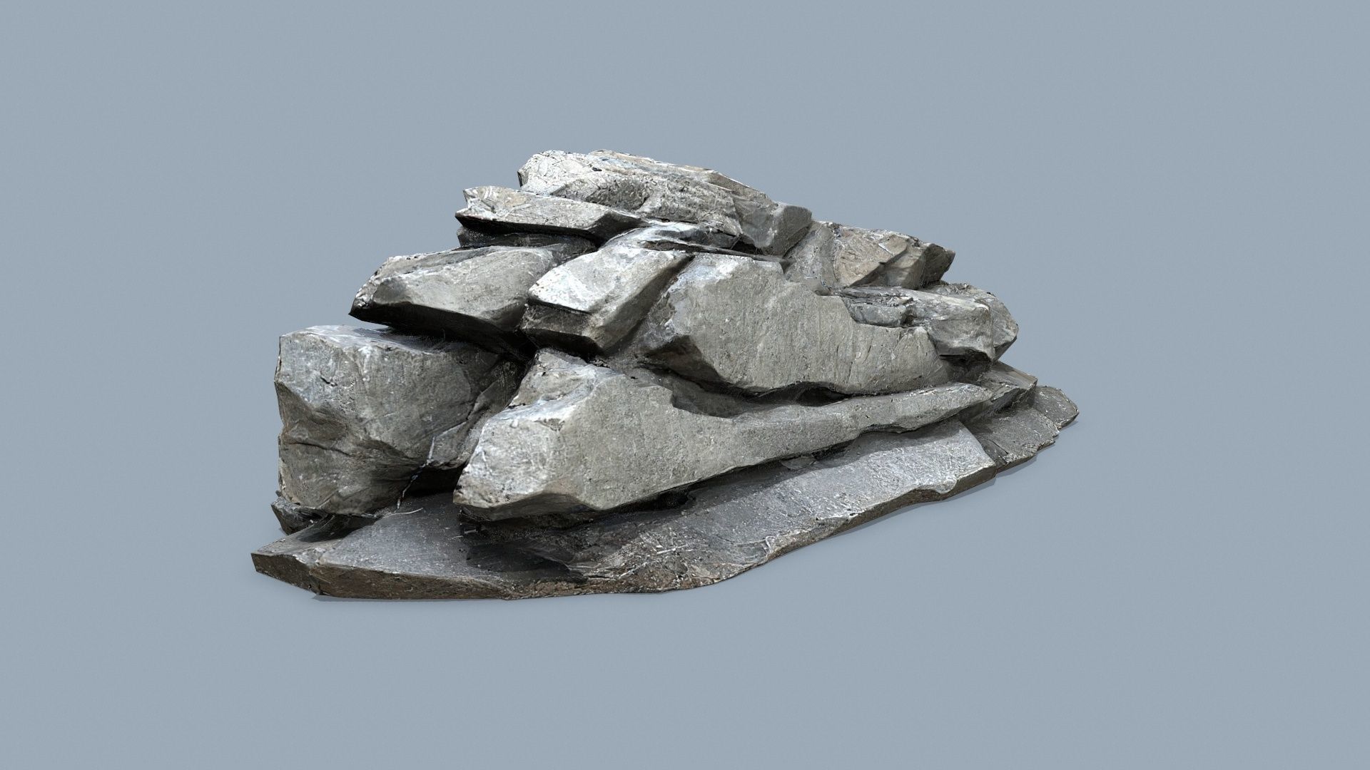 cliff rocks   Low-poly 3D model_9