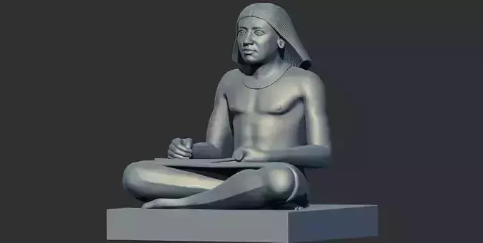 Ancient Egyptian seated writer scribe 3d printable model 3D print model