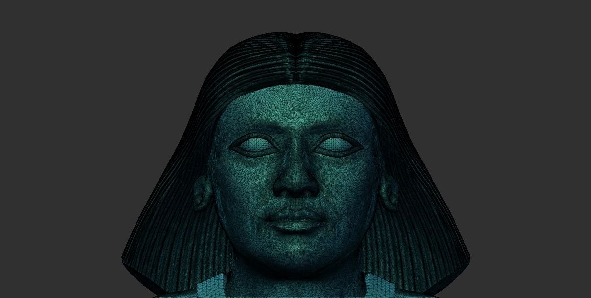 Ancient Egyptian seated writer scribe 3d printable model 3D print model_9