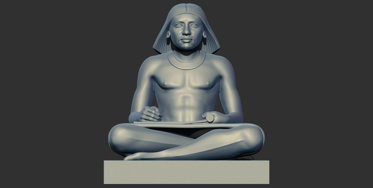 Ancient Egyptian seated writer scribe 3d printable model 3D print model_1
