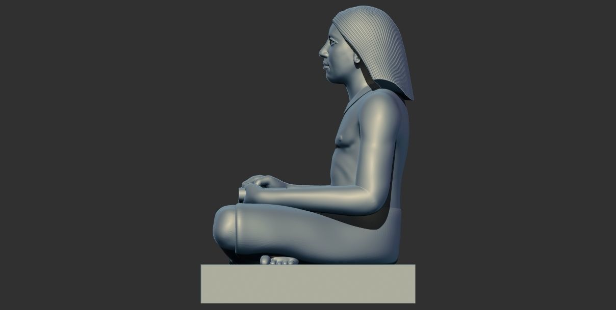 Ancient Egyptian seated writer scribe 3d printable model 3D print model_3