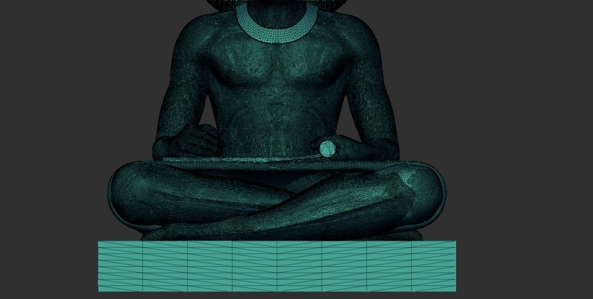 Ancient Egyptian seated writer scribe 3d printable model 3D print model_8