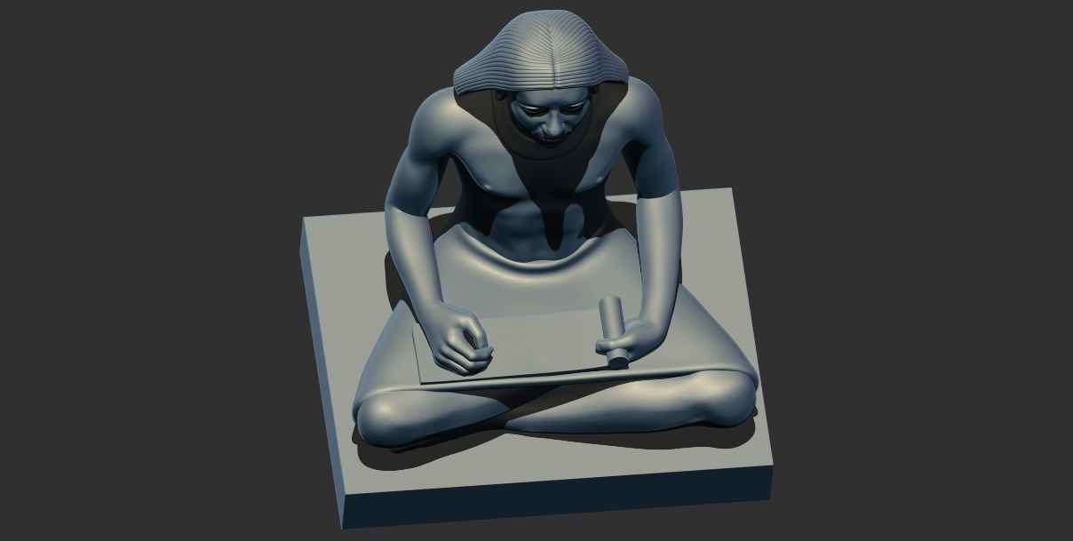 Ancient Egyptian seated writer scribe 3d printable model 3D print model_2