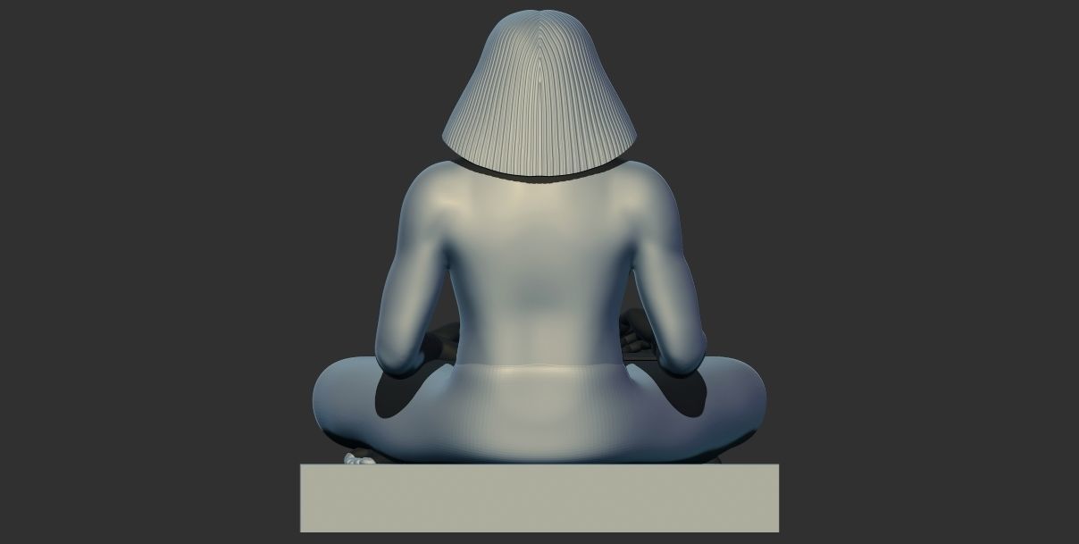 Ancient Egyptian seated writer scribe 3d printable model 3D print model_7
