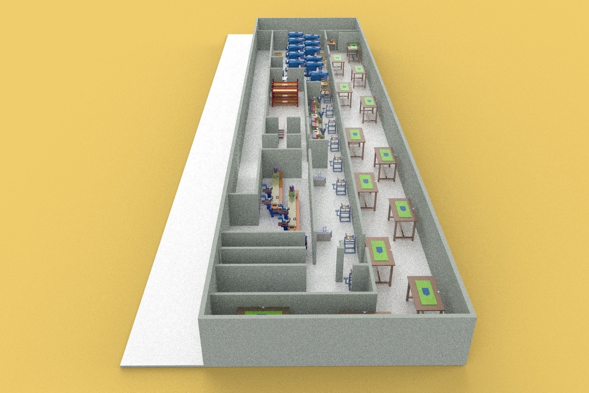 PRODUCTION LINE LAYOUT WORKSHOP FACTORY INDUSTRIAL FLOOR PLAN 3D model_4