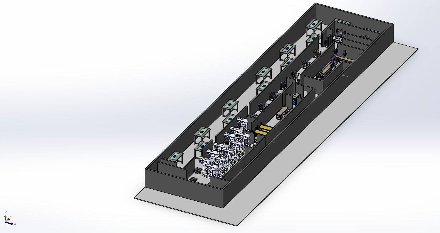 PRODUCTION LINE LAYOUT WORKSHOP FACTORY INDUSTRIAL FLOOR PLAN 3D model_14