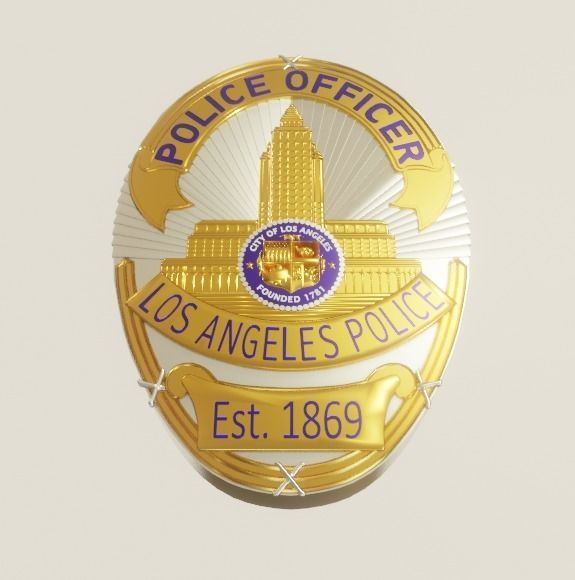 Officially Detailed LAPD Officer Badge 3D Printable 3D print model_3