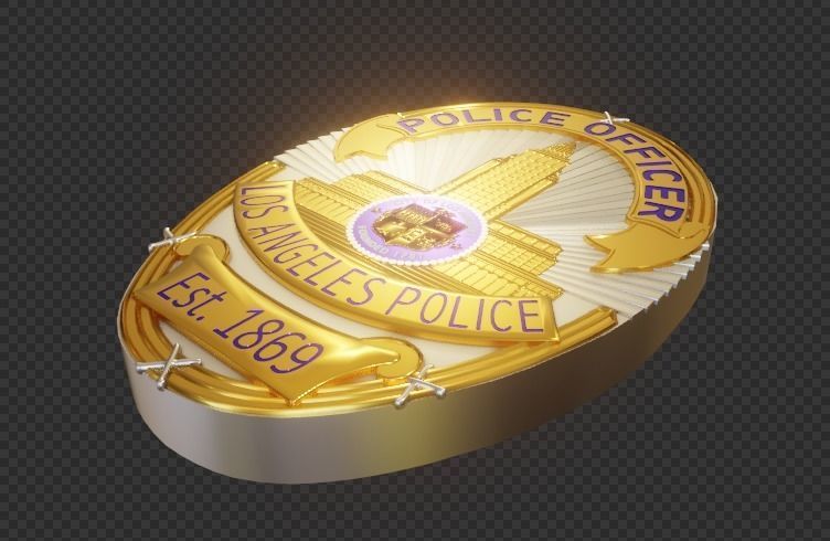 Officially Detailed LAPD Officer Badge 3D Printable 3D print model_2