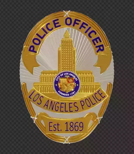Officially Detailed LAPD Officer Badge 3D Printable