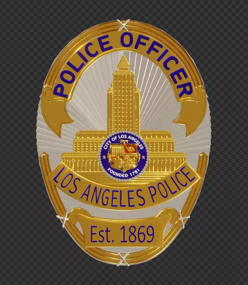 Officially Detailed LAPD Officer Badge 3D Printable 3D print model_0