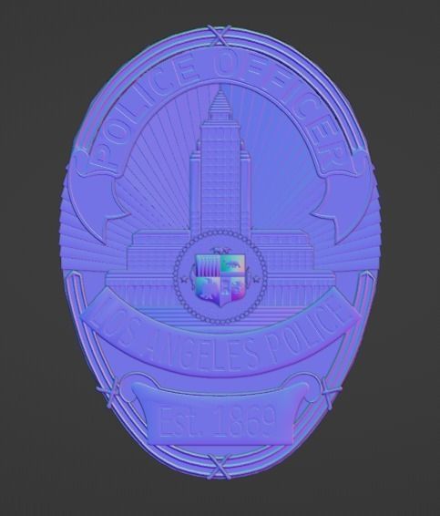 Officially Detailed LAPD Officer Badge 3D Printable 3D print model_4