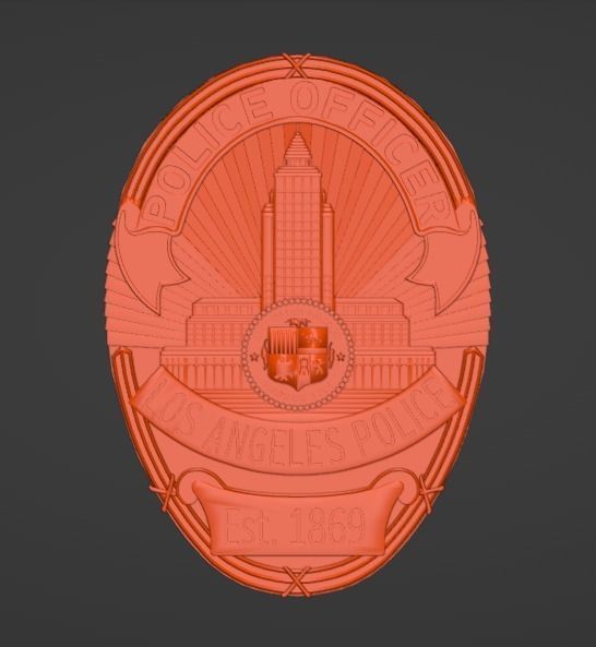 Officially Detailed LAPD Officer Badge 3D Printable 3D print model_5