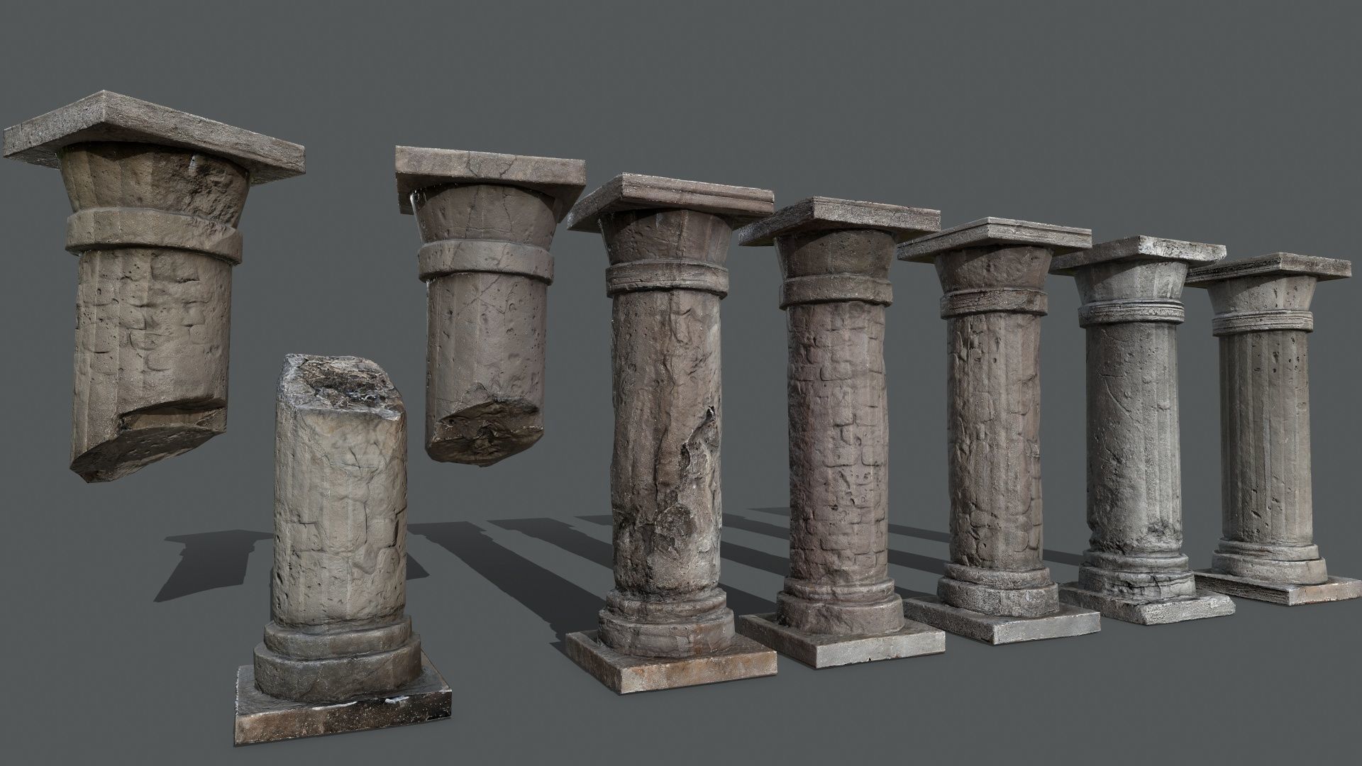 rome stone pillar Low-poly 3D model_3