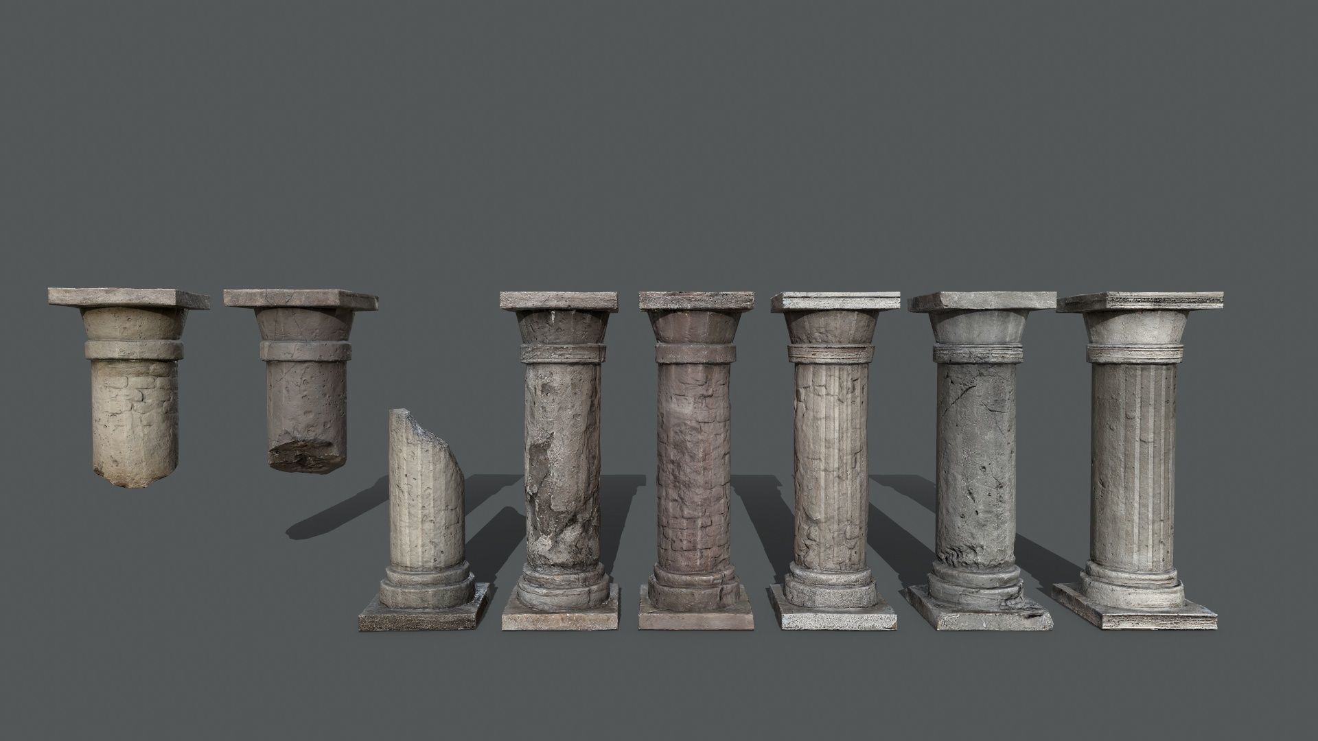 rome stone pillar Low-poly 3D model_4