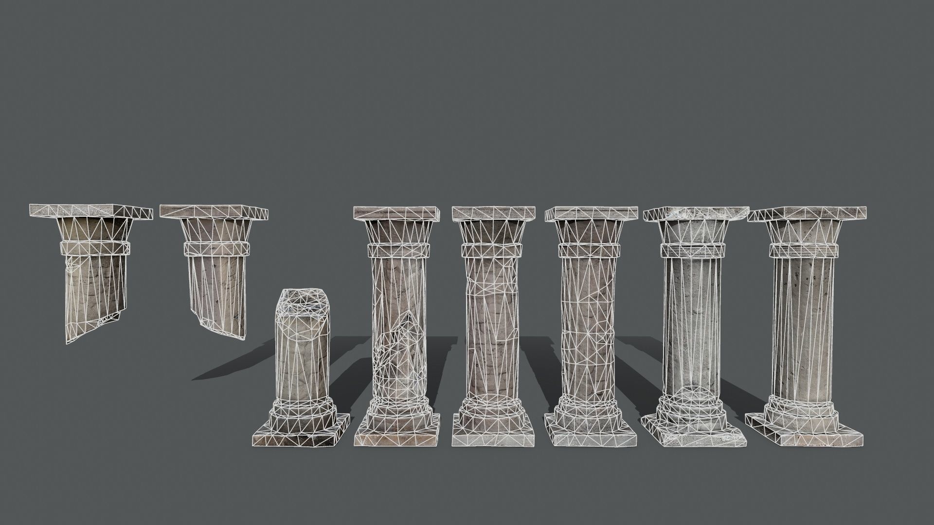 rome stone pillar Low-poly 3D model_9