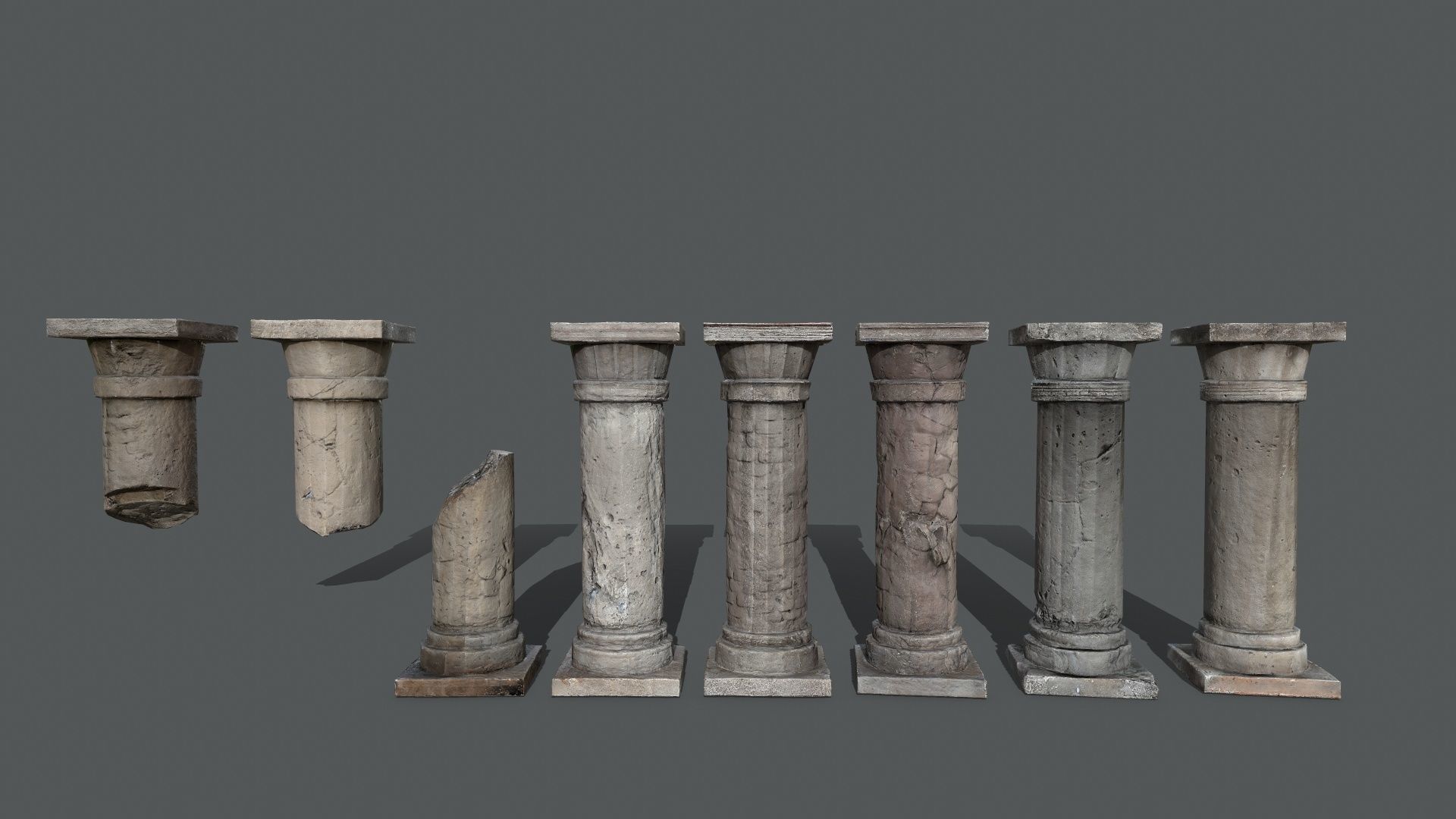 rome stone pillar Low-poly 3D model_6