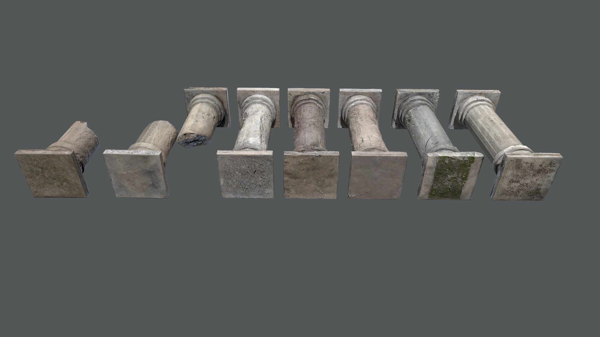rome stone pillar Low-poly 3D model_8